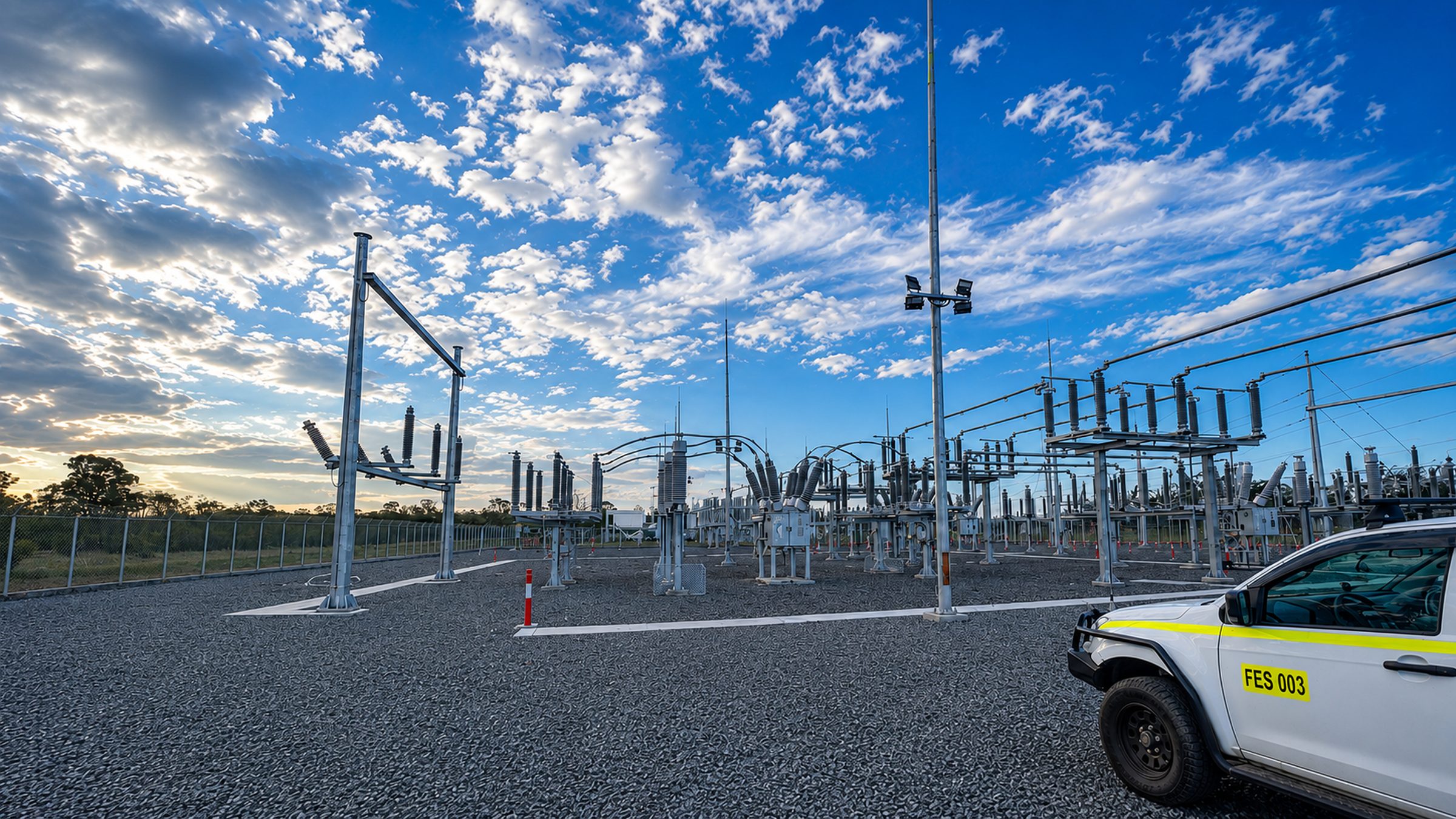 FES crew on site at a high voltage switchyard